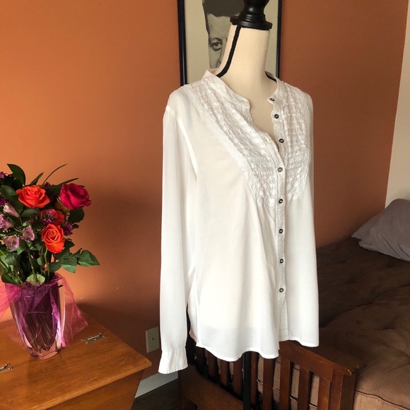 NINE WEST VINTAGE AMERICA white boho blouse - Picture 2 of 3